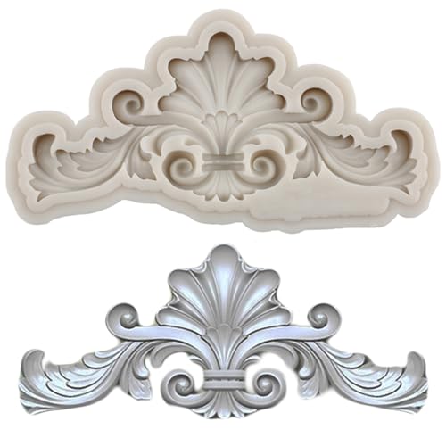 MINFEIDMS Barock-Fondantform Rand-Silikonform Barock-Randform Barock-Silikonform Randformen Zum Dekorieren Von Kuchen Cupcake-Topper Schokolade Blütenpaste Süßigkeiten Polymer von MINFEIDMS