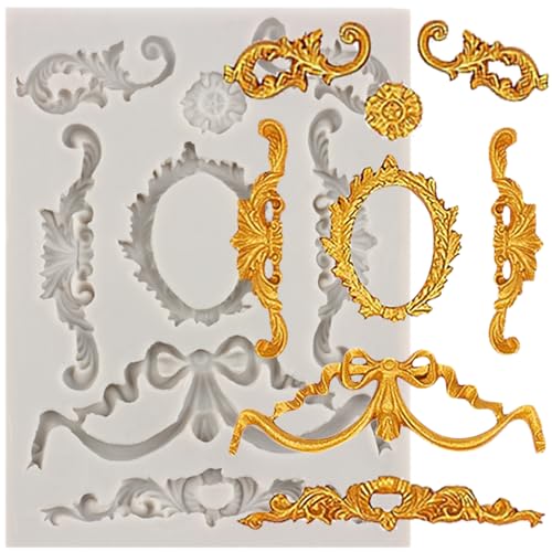MINFEIDMS Barock Silikonformen Scroll Border Spitze Fondant Formen Barock Fotorahmen Formen für Zucker Kuchen Dekorieren Cupcake Topper Schokolade Gummipaste Süßigkeiten Polymer Clay MINFEIDMS Barock Silikonformen Scroll Border Spitze Fondant Formen Barock Fotorahmen Formen für Zucker Kuchen Dekorieren Cupcake Topper Schokolade Gummipaste Süßigkeiten Polymer Clay von MINFEIDMS