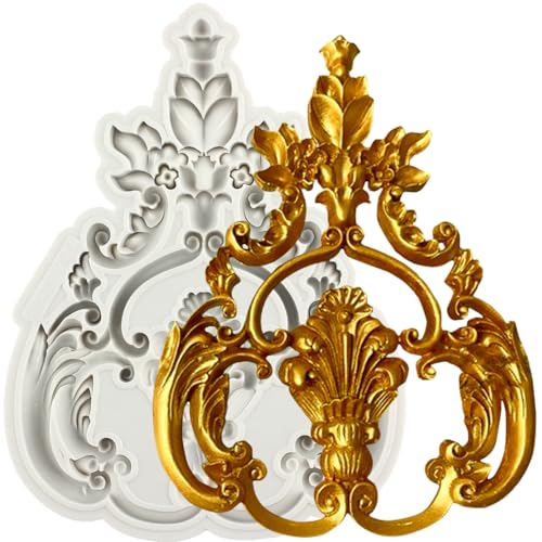 MINFEIDMS Barock Stil Curlicues Scroll Lace Fondant Silikonformen Relief Blume Form Filigrane Form 3D Sculpted für Zucker Kuchen Dekorieren Cupcake Topper Candy Chocolate Gum Paste Polymer Clay von MINFEIDMS