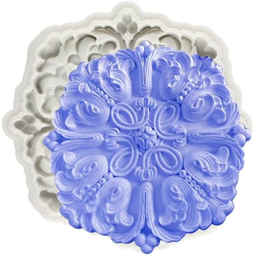 MINFEIDMS Barock Stil Curlicues Scroll Lace Fondant Silikonformen Relief Blume Form Filigrane Form für 3D Sculpted Kuchen Dekorieren Cupcake Topper Candy Chocolate Gum Paste Polymer Clay von MINFEIDMS