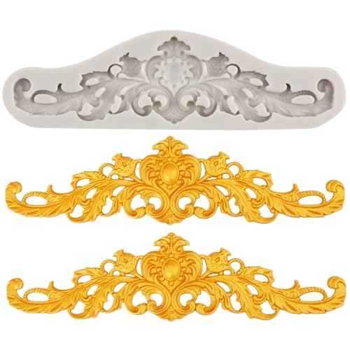 MINFEIDMS Barock Stil Curlicues Scroll Lace Silikon Fondant Formen Relief Blume Form Filigrane Form 3D Sculpted für Kuchen Dekorieren Cupcake Topper Schokolade Gummi Paste Candy von MINFEIDMS