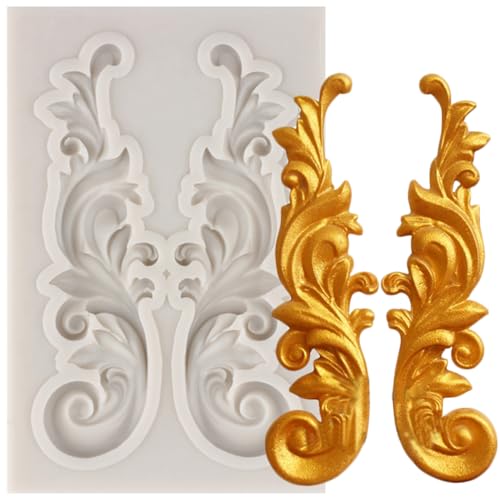 MINFEIDMS Barock Stil Silikonform Curlicues Scroll Spitze Fondant Formen Relief Blume Form Filigrane Form für Zucker Kuchen Dekorieren Cupcake Topper Schokolade Gummipaste Süßigkeiten Polymer Clay von MINFEIDMS