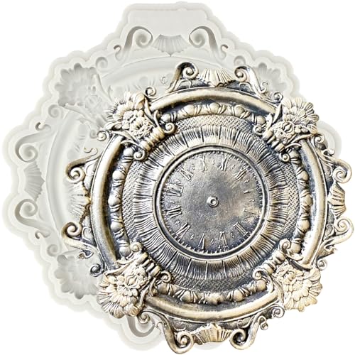 MINFEIDMS Barock Uhr Fondant Form Barock Stil Fondant Silikonform für Zucker Kuchen Dekorieren Cupcake Topper Süßigkeiten Schokolade Gummipaste Polymer Clay von MINFEIDMS