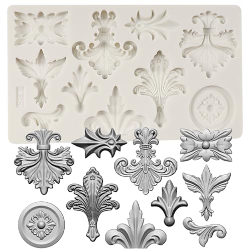 MINFEIDMS Barocke Fondantformen Schnörkel Schnecke Spitze Silikonform Relief Blumenform Filigranform Für Kuchendekoration Cupcake Topper Zucker Handwerk Süßigkeit Schokolade Kaugummi Paste Polymer von MINFEIDMS