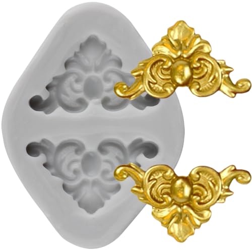 MINFEIDMS Barockstil Silikonformen Curlicues Scroll Spitze Fondant Form Relief Blume Form Filigrane Form 3D Sculpted für Kuchen Dekorieren Cupcake Topper Schokolade Gummipaste Candy Polymer Clay von MINFEIDMS