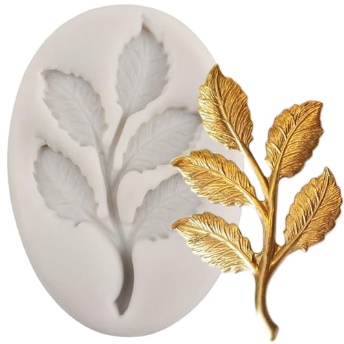 MINFEIDMS Baum Ast Silikonform Zweigzweig Blätter Fondant Formen für Zucker Kuchen Dekorieren Cupcake Topper Süßigkeiten Schokolade Gummi Paste Polymer von MINFEIDMS