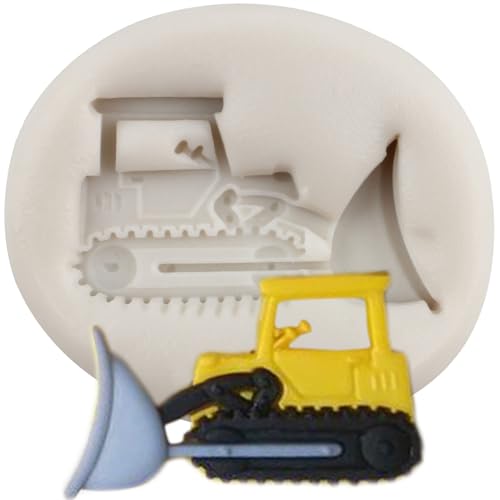 MINFEIDMS Baustelle Bulldozer Silikonform Bagger Fondant Formen für Zucker Kuchen Dekorieren Cupcake Topper Süßigkeiten Schokolade Gummipaste Polymer Clay von MINFEIDMS