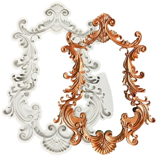 MINFEIDMS Bilderrahmen Silikonformen Barock Fotorahmen Fondant Form Curlicues Scroll Lace Silikonformen Filigrane Form für Kuchen Dekorieren Cupcake Topper Candy Chocolate Gum Paste Polymer MINFEIDMS Bilderrahmen Silikonformen Barock Fotorahmen Fondant Form Curlicues Scroll Lace Silikonformen Filigrane Form für Kuchen Dekorieren Cupcake Topper Candy Chocolate Gum Paste Polymer von MINFEIDMS