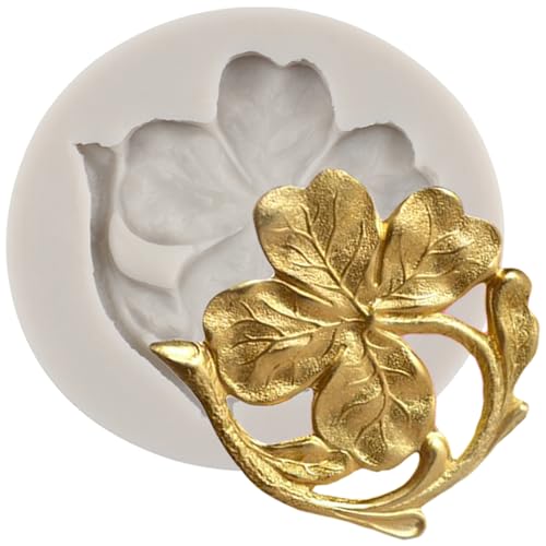 MINFEIDMS Blätter-Silikonformen Weinblätter Vierblättrige Fondantform Zum Dekorieren Von Kuchen Cupcake-Toppern Schokolade Blütenpaste Süßigkeiten Polymer-Ton von MINFEIDMS