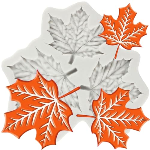 MINFEIDMS Blattform Silikon Blätter Fondant Formen Baum Blätter Form Ahornblätter Süßigkeitenform für Zucker Kuchen Dekorieren Cupcake Topper Schokolade Gummipaste Polymer Clay von MINFEIDMS