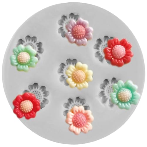MINFEIDMS Blume Silikonformen Sonnenblume Fondant Formen Sonnenblume Blume Silikonformen für Blume Kuchen Dekorieren Cupcake Topper Schokolade Gummipaste Süßigkeiten Polymer Clay von MINFEIDMS