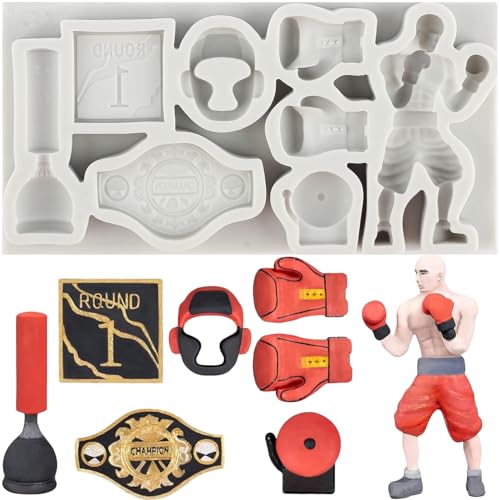 MINFEIDMS Boxsport Silikonform Box Boxer Kuchen Fondant Form Boxhelm Boxhandschuh Boxgürtel Süßigkeiten Formen für Zucker Kuchen Dekorieren Cupcake Topper Schokolade Gummipaste Polymer Clay MINFEIDMS Boxsport Silikonform Box Boxer Kuchen Fondant Form Boxhelm Boxhandschuh Boxgürtel Süßigkeiten Formen für Zucker Kuchen Dekorieren Cupcake Topper Schokolade Gummipaste Polymer Clay von MINFEIDMS