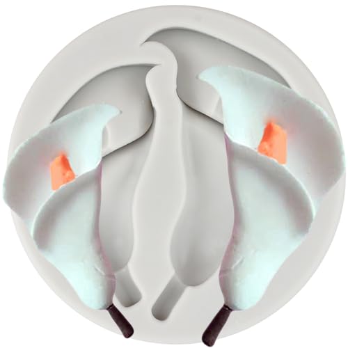 MINFEIDMS Calla Lilie Blumen Silikonformen Calla Lilie Blume Fondant Form für Zucker Kuchen Dekorieren Cupcake Topper Schokolade Gummipaste Süßigkeiten Polymer Clay von MINFEIDMS