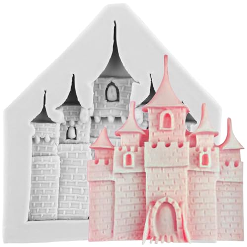 MINFEIDMS Castle Silikon-Fondantform Aschenputtel Märchen Schokolade Süßigkeiten Formen für Kuchen Dekorieren Cupcake Topper Gummipaste Polymer Clay von MINFEIDMS