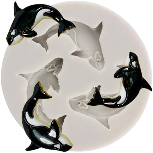 MINFEIDMS Delphin Silikon Fondant Form Killer Wal Schokolade Süßigkeiten Form für Zuckerkuchen Dekorieren Cupcake Topper Gummi Paste Polymer Clay von MINFEIDMS