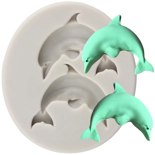 MINFEIDMS Delphin Silikon Fondant Formen Delfin Schokolade Süßigkeiten Form für Zucker Kuchen Dekorieren Cupcake Topper Gummi Paste Polymer Clay von MINFEIDMS