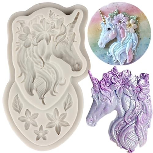 MINFEIDMS Einhorn-Fondant-Silikonformen für Zucker, Kuchen, Dekoration, Cupcake-Topper, Schokolade, Gummipaste, Süßigkeiten, Polymerton MINFEIDMS Einhorn-Fondant-Silikonformen für Zucker, Kuchen, Dekoration, Cupcake-Topper, Schokolade, Gummipaste, Süßigkeiten, Polymerton von MINFEIDMS