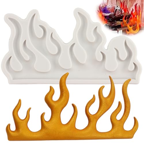 MINFEIDMS Flamme Fondant Formen Feuer Silikonformen für Kuchendekoration Cupcake Topper Süßigkeiten Schokolade Gummipaste Polymer Clay von MINFEIDMS