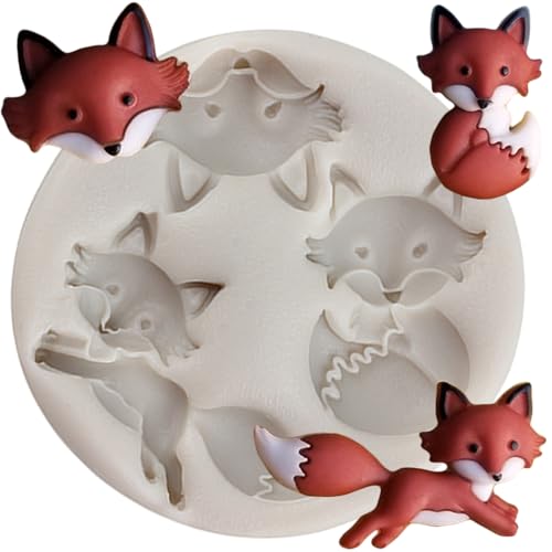 MINFEIDMS Fox Head Silikonform Fuchs Fondant Formen für Zuckerkuchen Dekorieren Cupcake Topper Schokolade Gummipaste Süßigkeiten Polymer Clay von MINFEIDMS