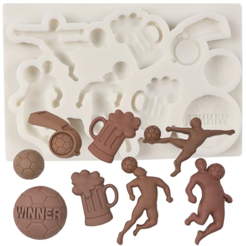 MINFEIDMS Fußball Thema Fondant Formen Fußball Silikon Form Bier Pfeifen Schokolade Süßigkeiten Formen Für Kuchen Dekoration Cupcake Topper Zucker Handwerk Gum Paste Polymer Clay MINFEIDMS Fußball Thema Fondant Formen Fußball Silikon Form Bier Pfeifen Schokolade Süßigkeiten Formen Für Kuchen Dekoration Cupcake Topper Zucker Handwerk Gum Paste Polymer Clay von MINFEIDMS