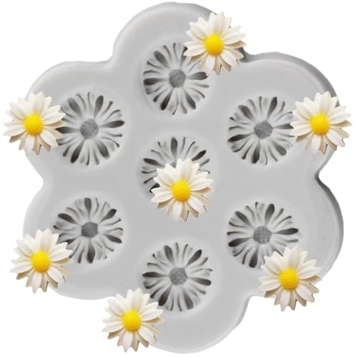 MINFEIDMS Gänseblümchen & Chrysantheme Blume Fondant Formen Silikon Kuchen Dekorieren Grau von MINFEIDMS