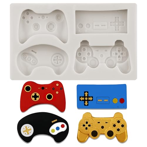 MINFEIDMS Game Controller Silikonformen Videospiel Gamepad Controller Schokolade Süßigkeiten Fondant Form für Kuchen Dekorieren Cupcake Topper Candy Gum Paste Polymer Clay von MINFEIDMS