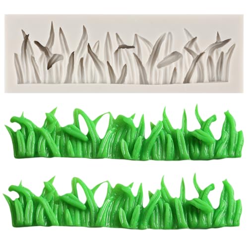 MINFEIDMS Gras-Silikonformen Graszaun Schokoladen-Fondant-Formen Zum Dekorieren Von Kuchen Cupcake-Topper Blütenpaste Süßigkeiten Polymer-Ton von MINFEIDMS