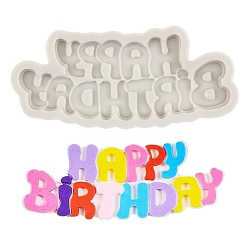 MINFEIDMS Happy Birthday Silikonform Geburtstag Alphabet Fondant Form Buchstaben Schokoladenform für Kuchendekoration Zucker Handwerk Cupcake Topper Gummipaste Süßigkeiten Ton MINFEIDMS Happy Birthday Silikonform Geburtstag Alphabet Fondant Form Buchstaben Schokoladenform für Kuchendekoration Zucker Handwerk Cupcake Topper Gummipaste Süßigkeiten Ton von MINFEIDMS