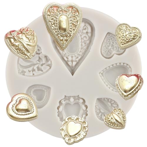 MINFEIDMS Herz-Edelstein-Silikon-Fondant-Form Gießform für Kuchendekoration, Süßigkeiten, Schokolade, Gummipaste, Polymer-Ton, 1 Stück MINFEIDMS Herz-Edelstein-Silikon-Fondant-Form Gießform für Kuchendekoration, Süßigkeiten, Schokolade, Gummipaste, Polymer-Ton, 1 Stück von MINFEIDMS
