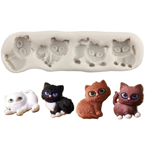 MINFEIDMS Katze Silikon Fondant Form Katze Schokolade Süßigkeiten Form für Zucker Kuchen Dekorieren Cupcake Topper Gummi Paste Polymer Clay von MINFEIDMS