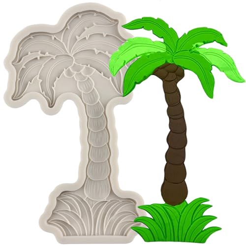 MINFEIDMS Kokosnussbaum Silikon Fondant Form Sommer Urlaub Strand Formen für Zucker Kuchen Dekorieren Cupcake Topper Süßigkeiten Schokolade Gummipaste Polymer Clay von MINFEIDMS