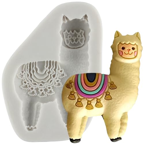 MINFEIDMS Lama Silikon Fondant Formen Tiere Alpaka Schokolade Formen für Zuckerkuchen Dekorieren Cupcake Topper Gummi Paste Candy Polymer Clay von MINFEIDMS