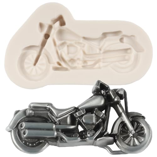 MINFEIDMS Motorrad Fondant Formen Motorrad Schokolade Silikonform für Kuchen Dekoration Cupcake Topper Schokolade Süßigkeiten Polymer Clay Gummipaste von MINFEIDMS
