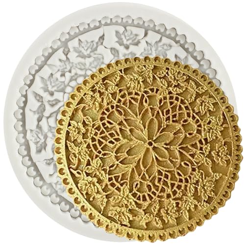 MINFEIDMS Multi Circle Blumen Spitze Matte Silikonform Prägung Spitze Fondant Formen für Zucker Kuchen Dekorieren Cupcake Topper Süßigkeiten Schokolade Gummi Paste Polymer Clay von MINFEIDMS