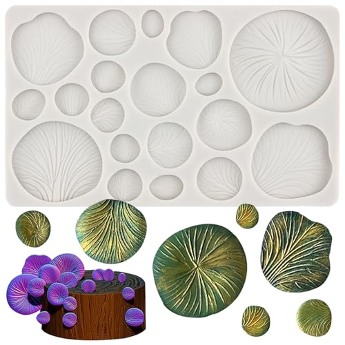 MINFEIDMS Pflanze Pilz Kuchen Dekoration Silikonformen Pilz Fondant Formen Ginkgo Biloba Süßigkeiten Schokoladenformen für Zucker Kuchen Dekorieren Cupcake Topper Gummipaste Polymer Clay von MINFEIDMS
