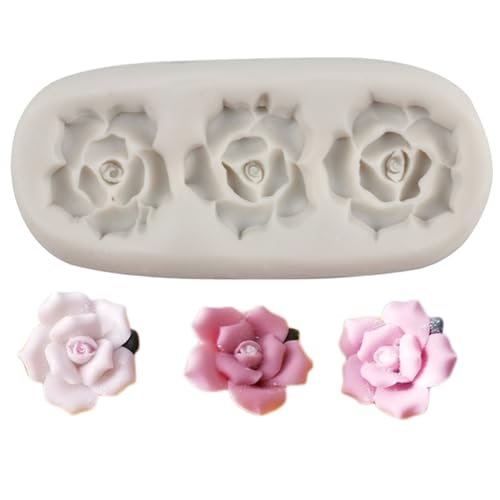 MINFEIDMS Rose Blume Silikonformen Rose Blume Fondant Form für Zucker Kuchen Dekorieren Cupcake Topper Süßigkeiten Schokolade Gummipaste Polymer Clay von MINFEIDMS