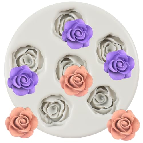 MINFEIDMS Rose Form Blume Silikon Formen Rose Blume Fondant Form für Kuchen Dekorieren Cupcake Topper Süßigkeiten Schokolade Polymer Clay Gum Paste von MINFEIDMS