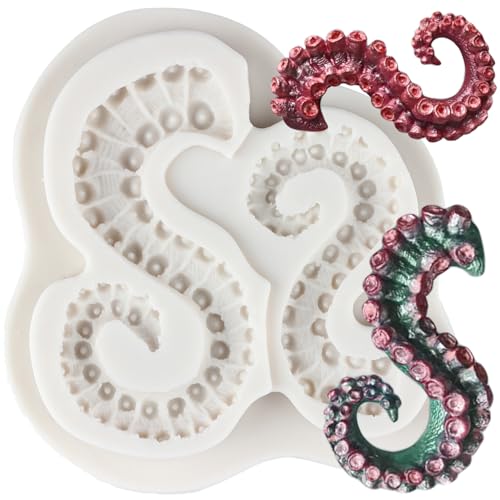 MINFEIDMS Sea Octopus Tentakel Silikonform Tentakel Fondant Formen für Kuchen Dekorieren Cupcake Topper Süßigkeiten Schokolade Polymer Clay Gum Paste von MINFEIDMS