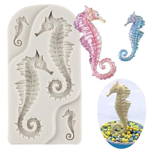 MINFEIDMS Seepferdchen-Fondant-Kuchenformen Süßigkeiten-Und Schokoladen-Silikonform Zum Dekorieren Von Kuchen Cupcake-Toppern Blütenpaste Und Polymer-Ton von MINFEIDMS