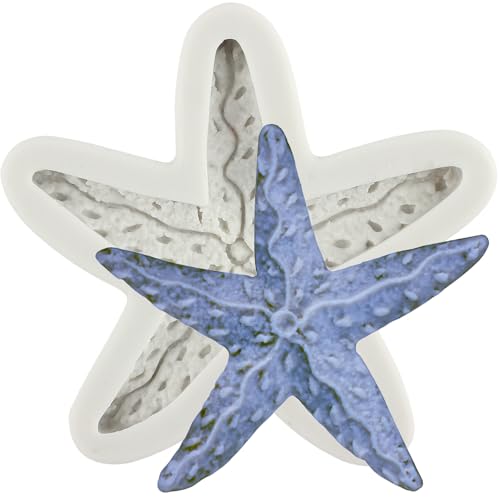 MINFEIDMS Seestern Silikon Fondant Form Marine Thema Kuchenform für Zuckerkuchen Dekorieren Cupcake Topper Süßigkeiten Schokolade Gummipaste Polymer Clay von MINFEIDMS