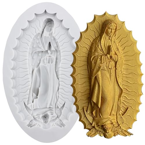 MINFEIDMS Silikonform Mit Der Jungfrau Maria Madonna Fondant-Formen Zum Dekorieren Von Kuchen Cupcake-Topper Schokolade Blütenpaste Süßigkeiten Polymer-Ton von MINFEIDMS