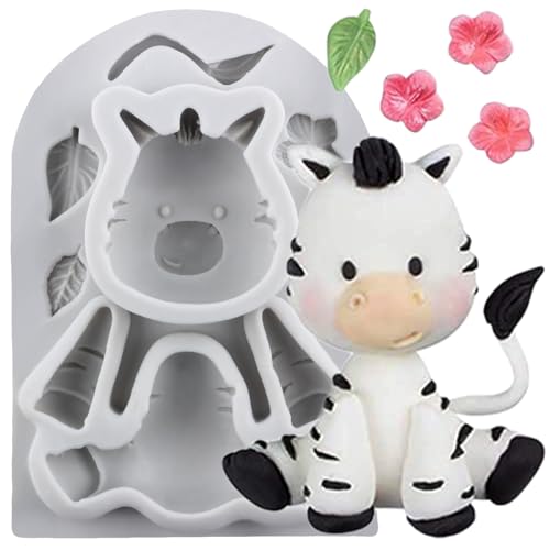 MINFEIDMS Silikonformen Für Fondant Mit Zebra-Motiv Zum Dekorieren Von Kuchen Cupcake-Toppern Schokolade Blütenpaste Süßigkeiten Und Polymer-Ton von MINFEIDMS