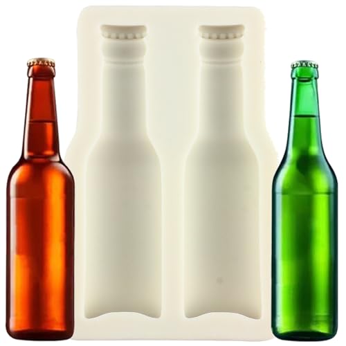MINFEIDMS Silikonformen In Form Einer Bierflasche Schokoladen-Fondant-Form Für Zuckerkuchen Dekoration Von Cupcake-Toppern Blütenpaste Süßigkeiten Polymer-Ton von MINFEIDMS