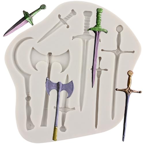MINFEIDMS Sword Silikonform Axt Fondant Form für Zuckerkuchen Dekorieren Cupcake Topper Schokolade Gummipaste Süßigkeiten Polymer Clay MINFEIDMS Sword Silikonform Axt Fondant Form für Zuckerkuchen Dekorieren Cupcake Topper Schokolade Gummipaste Süßigkeiten Polymer Clay von MINFEIDMS