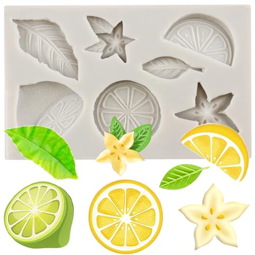 MINFEIDMS Zitrone Fondant Formen Sommer Obst Blume Silikon Süßigkeiten Schokoladenform Zitronenscheiben Form für Zucker Kuchen Dekorieren Cupcake Topper Gummi Paste Polymer Clay MINFEIDMS Zitrone Fondant Formen Sommer Obst Blume Silikon Süßigkeiten Schokoladenform Zitronenscheiben Form für Zucker Kuchen Dekorieren Cupcake Topper Gummi Paste Polymer Clay von MINFEIDMS