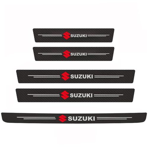 MINGFU 5 Stück Carbon Fiber Einstiegsleisten für Suzuki SwiftV I 2020-2023,Türschweller Schutzfolie Einstiegsleisten Aufkleber Kantenschutz von MINGFU
