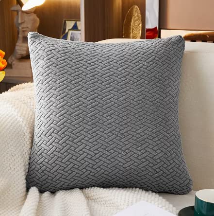 MINGPINHUIUS Kissenüberzug, 1 Stück, 45 x 45 cm, einfarbig, weicher Stretch-Kissenbezug, quadratisch, für Couch, Sofa, Heimdekoration, graues Webmuster MINGPINHUIUS Kissenüberzug, 1 Stück, 45 x 45 cm, einfarbig, weicher Stretch-Kissenbezug, quadratisch, für Couch, Sofa, Heimdekoration, graues Webmuster von MINGPINHUIUS