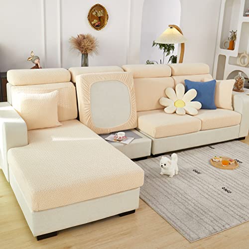 MINGPINHUIUS Sofa Sitzkissenbezug Stretch Sofabezug, Universal Elastisch Sofa Seat Cover, rutschfest Sofa Überzug Schonbezug für Sofakissen L-Förmig Chaiselongue Möbelschutz von MINGPINHUIUS