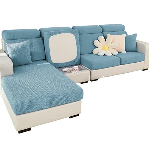 Sofa Sitzkissenbezug Stretch Sofabezug, Universal Elastisch Sofa Seat Cover, rutschfest Sofa Überzug Schonbezug für Sofakissen L-Förmig Chaiselongue Möbelschutz von MINGPINHUIUS