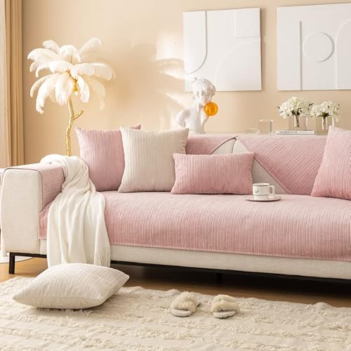 MINGPINHUIUS Sofabezug 1/2/3/4 Sitzer Sofa Überzug für L Form Sofa Couch Sessel Ecksofas,Weicher Samt Sofabezug L Form rutschfest Sofa Überwurf von MINGPINHUIUS